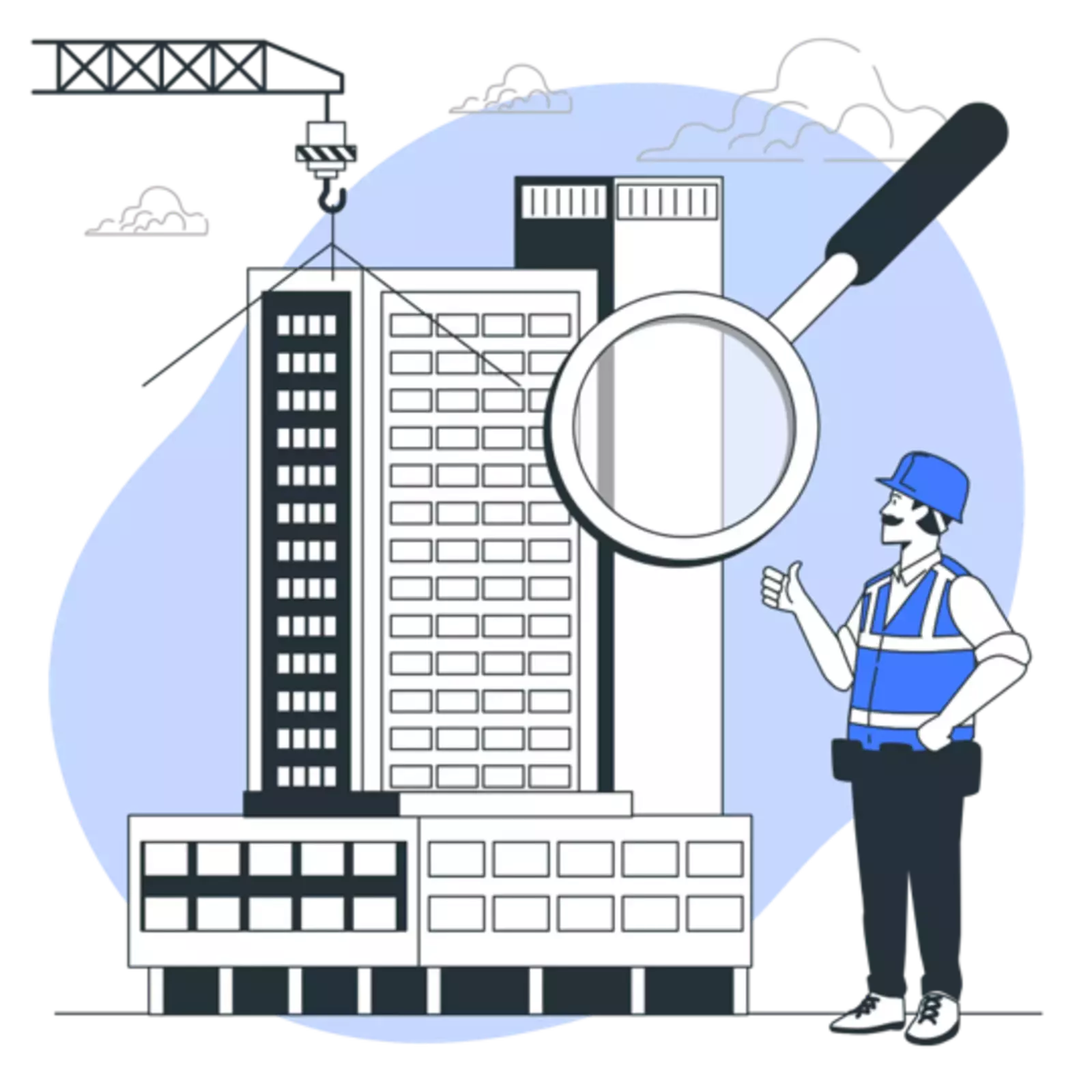 Illustration d'un chef de projet effectuant de la Direction de Travaux